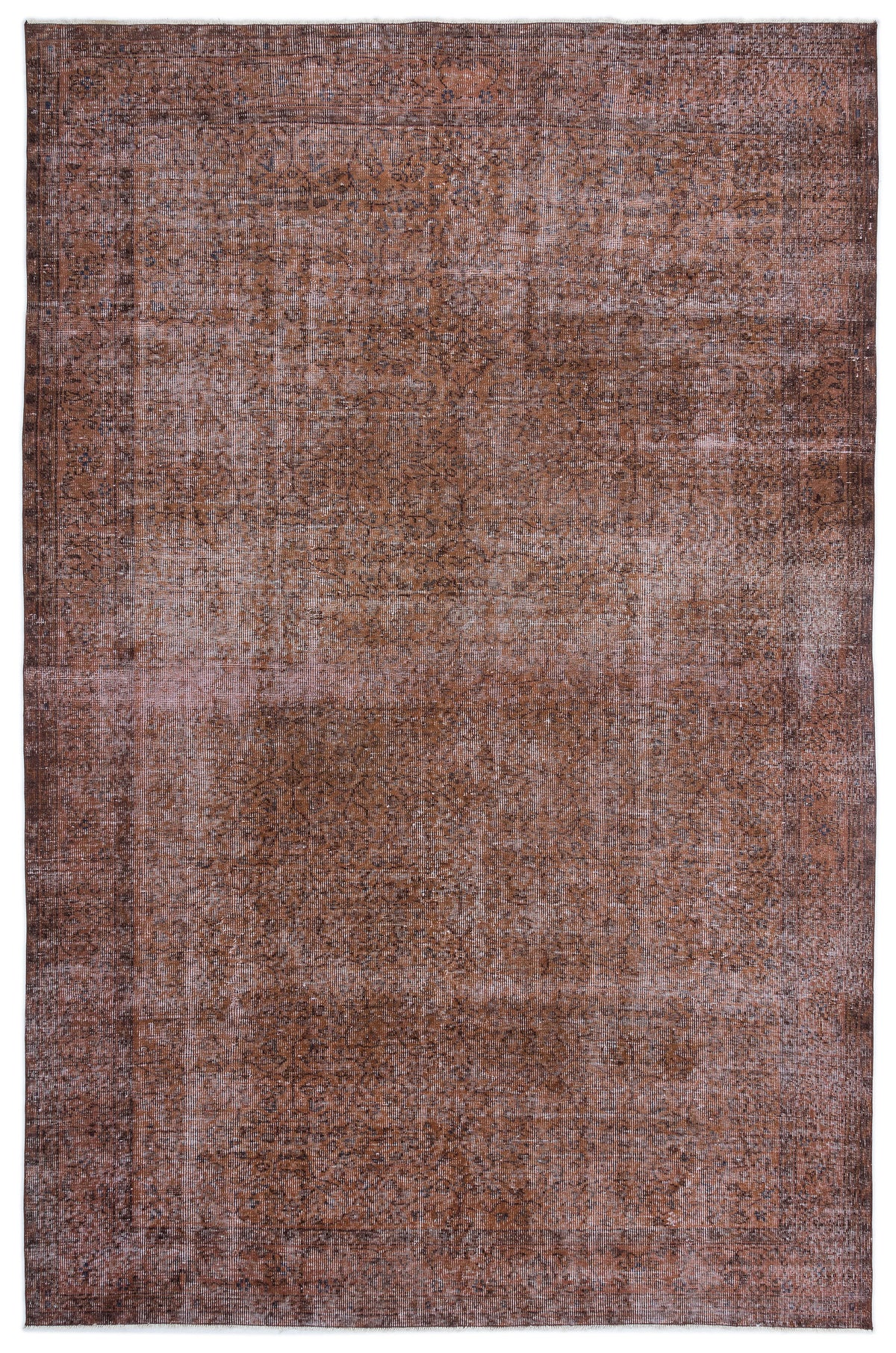 Brown Over Dyed Vintage Rug 6'8'' x 10'4'' ft 202 x 316 cm