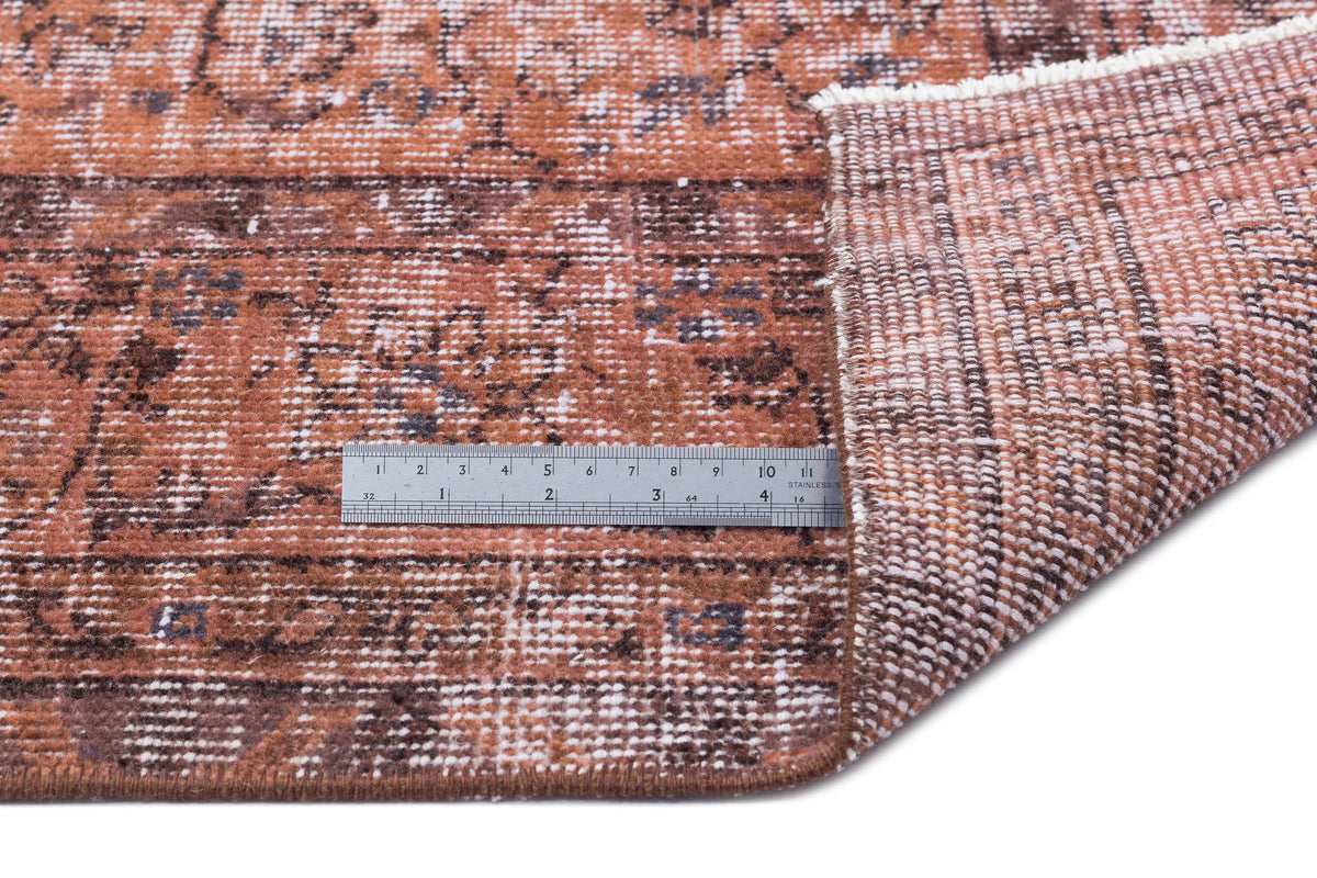 Brown Over Dyed Vintage Rug 6'8'' x 10'4'' ft 202 x 316 cm