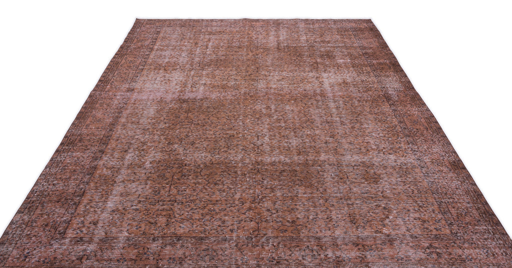 Brown Over Dyed Vintage Rug 6'8'' x 10'4'' ft 202 x 316 cm