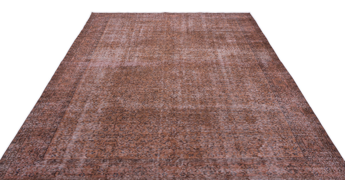 Brown Over Dyed Vintage Rug 6'8'' x 10'4'' ft 202 x 316 cm