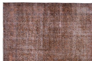 Brown Over Dyed Vintage Rug 6'8'' x 10'4'' ft 202 x 316 cm