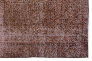Brown Over Dyed Vintage Rug 6'8'' x 10'4'' ft 202 x 316 cm