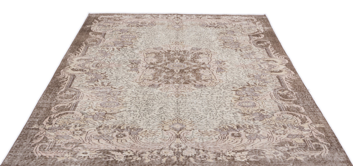 Beige Over Dyed Vintage Rug 6&#39;0&#39;&#39; x 8&#39;5&#39;&#39; ft 183 x 256 cm