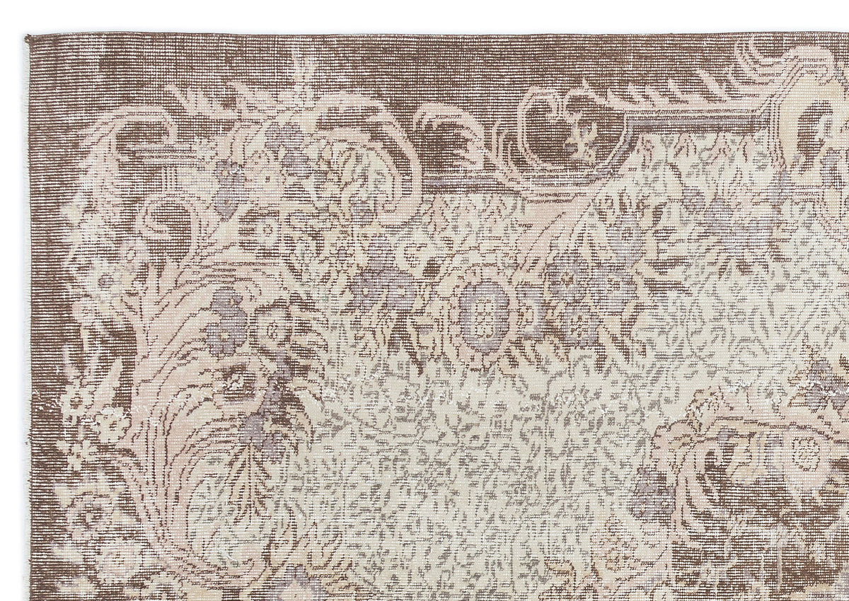 Beige Over Dyed Vintage Rug 6&#39;0&#39;&#39; x 8&#39;5&#39;&#39; ft 183 x 256 cm