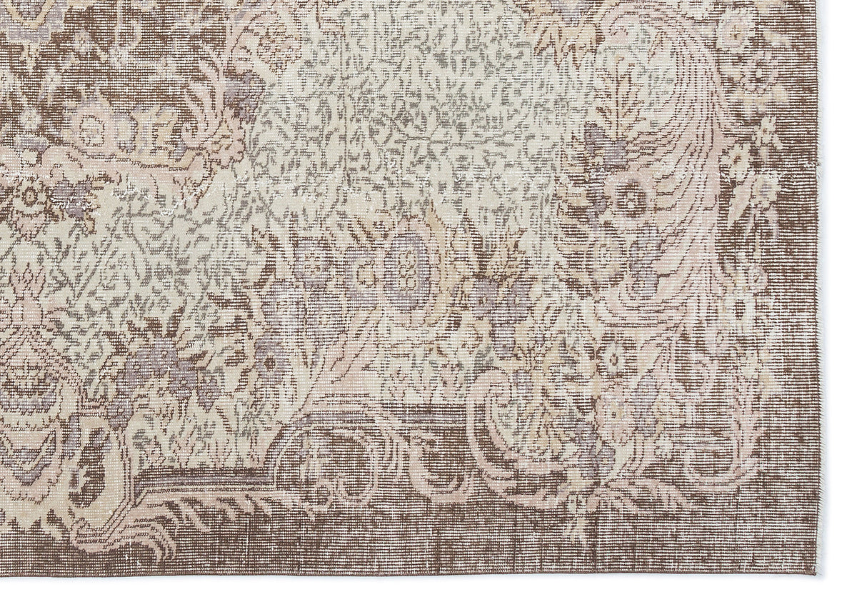Beige Over Dyed Vintage Rug 6&#39;0&#39;&#39; x 8&#39;5&#39;&#39; ft 183 x 256 cm