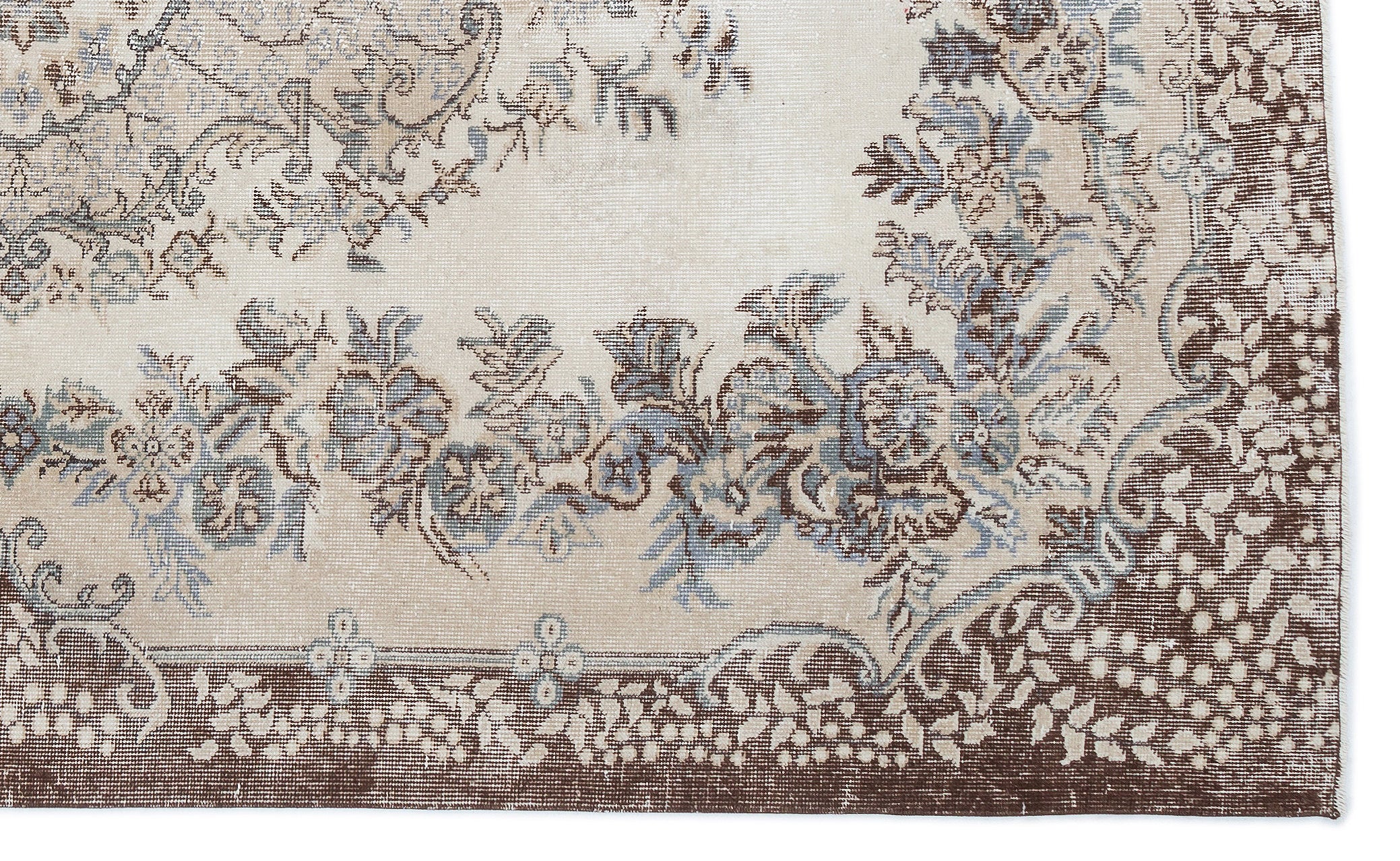 Beige Over Dyed Vintage Rug 5'9'' x 9'6'' ft 175 x 290 cm