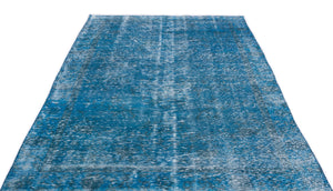 Turquoise  Over Dyed Vintage Rug 5'5'' x 9'9'' ft 165 x 298 cm
