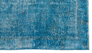 Turquoise  Over Dyed Vintage Rug 5'5'' x 9'9'' ft 165 x 298 cm
