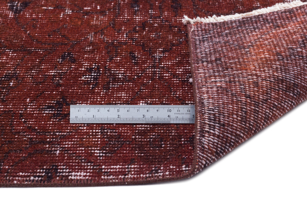Brown Over Dyed Vintage Rug 5&#39;7&#39;&#39; x 9&#39;2&#39;&#39; ft 171 x 280 cm