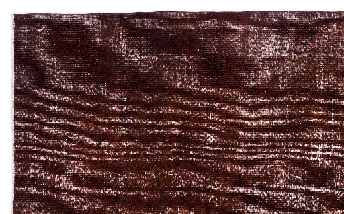 Brown Over Dyed Vintage Rug 5&#39;7&#39;&#39; x 9&#39;2&#39;&#39; ft 171 x 280 cm