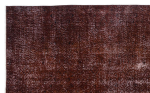 Brown Over Dyed Vintage Rug 5'7'' x 9'2'' ft 171 x 280 cm