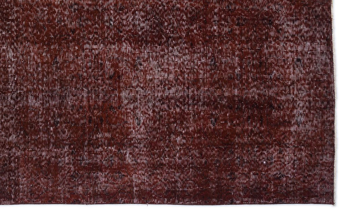 Brown Over Dyed Vintage Rug 5&#39;7&#39;&#39; x 9&#39;2&#39;&#39; ft 171 x 280 cm