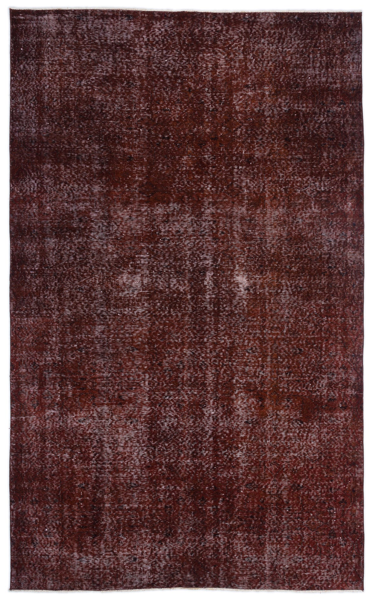Brown Over Dyed Vintage Rug 5&#39;7&#39;&#39; x 9&#39;2&#39;&#39; ft 171 x 280 cm