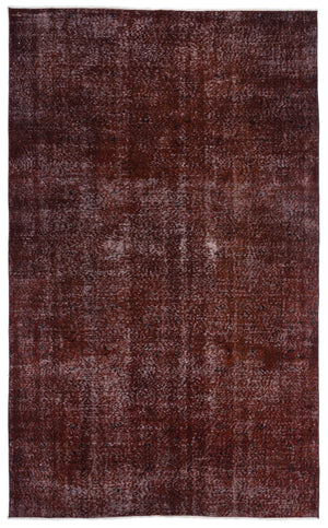 Brown Over Dyed Vintage Rug 5'7'' x 9'2'' ft 171 x 280 cm