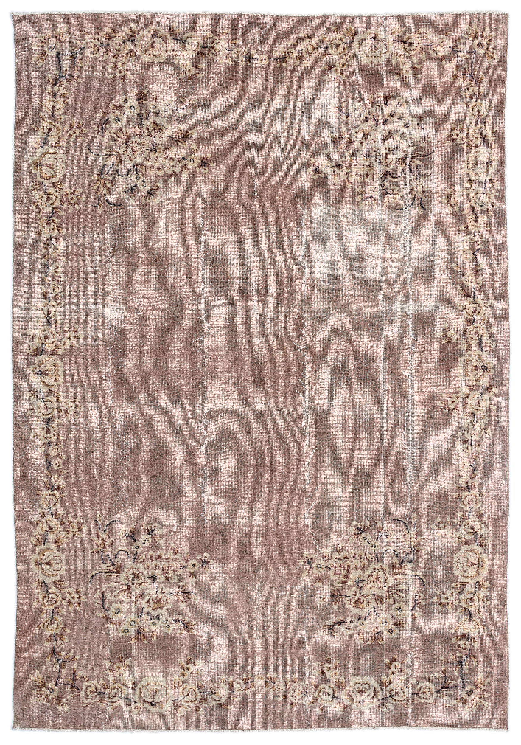 Retro Over Dyed Vintage Rug 6'12'' x 10'4'' ft 213 x 314 cm