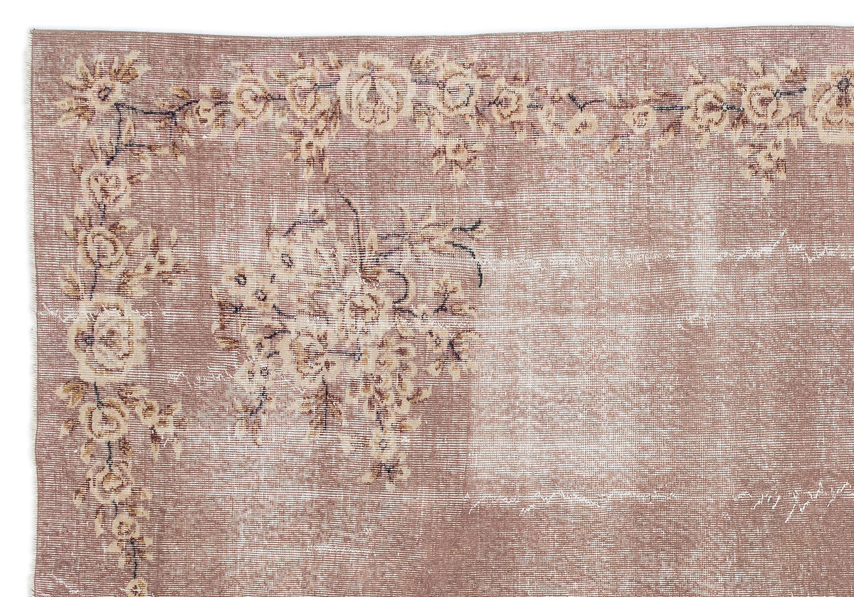 Retro Over Dyed Vintage Rug 6&#39;12&#39;&#39; x 10&#39;4&#39;&#39; ft 213 x 314 cm