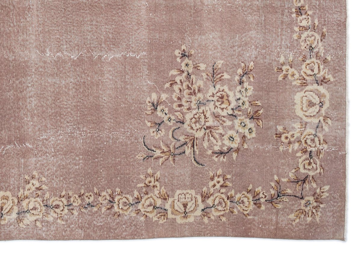 Retro Over Dyed Vintage Rug 6&#39;12&#39;&#39; x 10&#39;4&#39;&#39; ft 213 x 314 cm