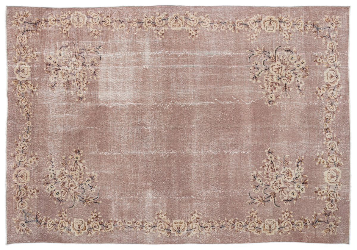 Retro Over Dyed Vintage Rug 6&#39;12&#39;&#39; x 10&#39;4&#39;&#39; ft 213 x 314 cm