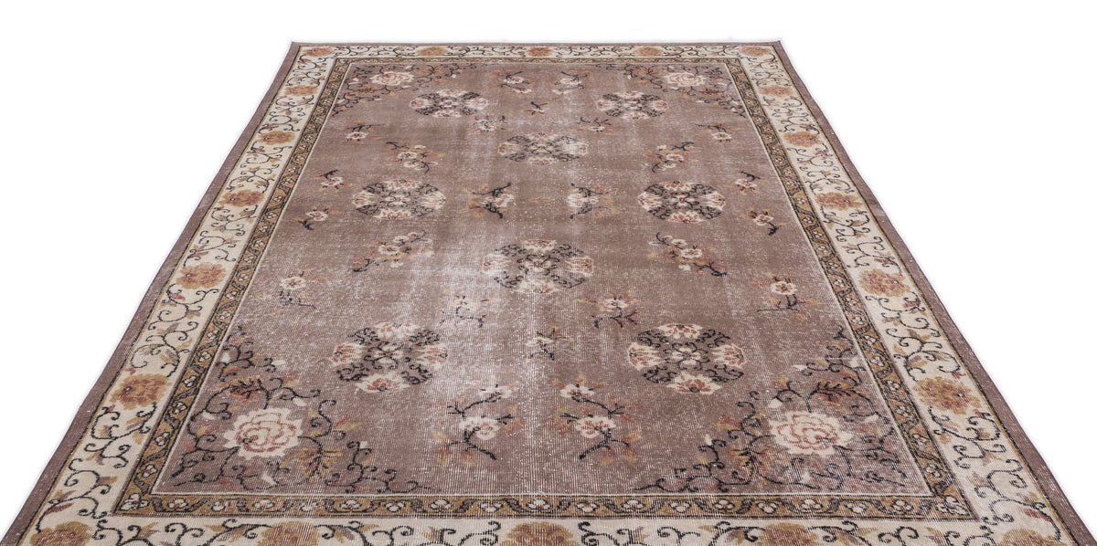 Naturel Over Dyed Vintage Rug 6&#39;6&#39;&#39; x 10&#39;6&#39;&#39; ft 198 x 319 cm