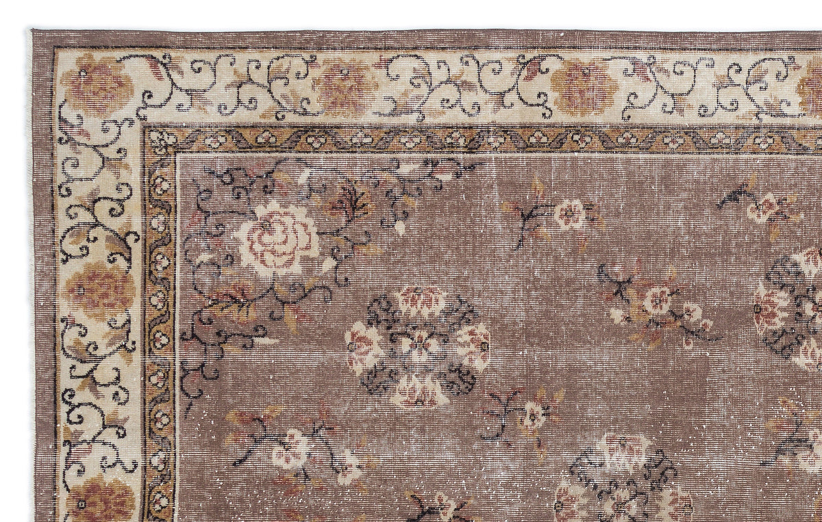 Naturel Over Dyed Vintage Rug 6&#39;6&#39;&#39; x 10&#39;6&#39;&#39; ft 198 x 319 cm