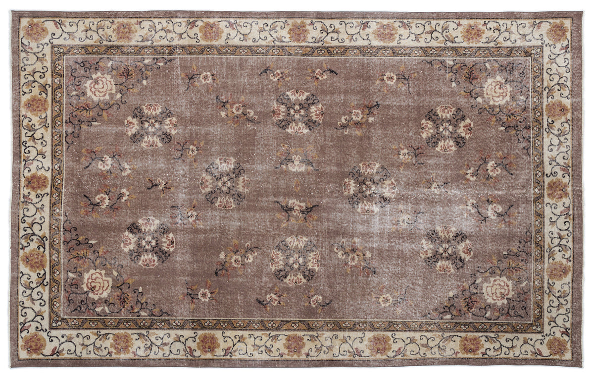 Naturel Over Dyed Vintage Rug 6&#39;6&#39;&#39; x 10&#39;6&#39;&#39; ft 198 x 319 cm