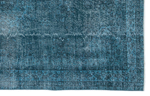 Turquoise  Over Dyed Vintage Rug 5'7'' x 8'11'' ft 171 x 272 cm