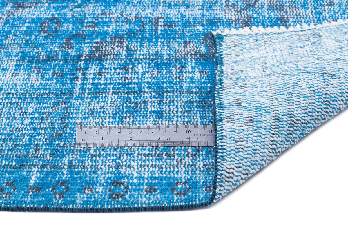 Turquoise  Over Dyed Vintage Rug 4&#39;10&#39;&#39; x 8&#39;0&#39;&#39; ft 148 x 244 cm
