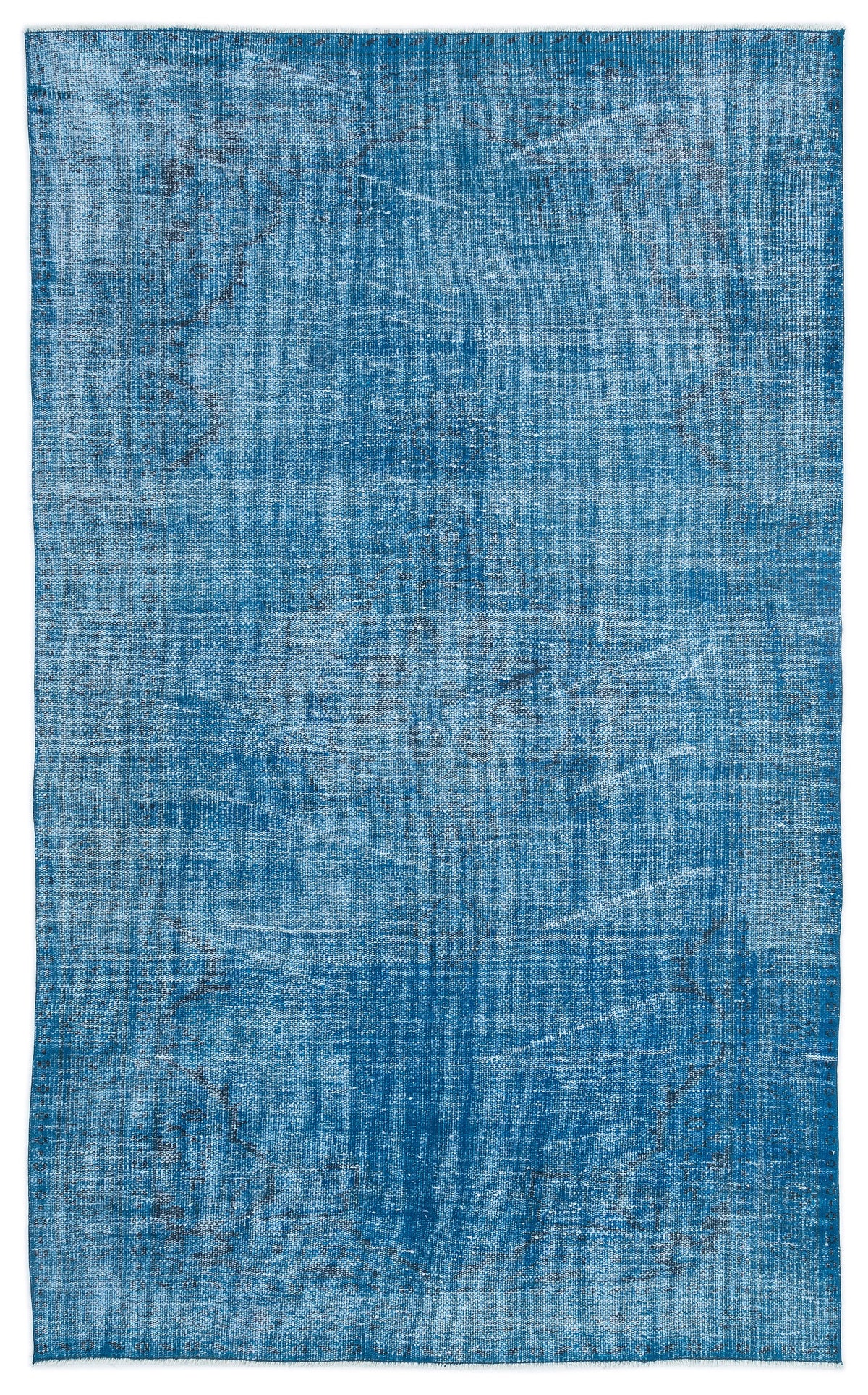 Turquoise  Over Dyed Vintage Rug 4&#39;10&#39;&#39; x 8&#39;0&#39;&#39; ft 148 x 244 cm