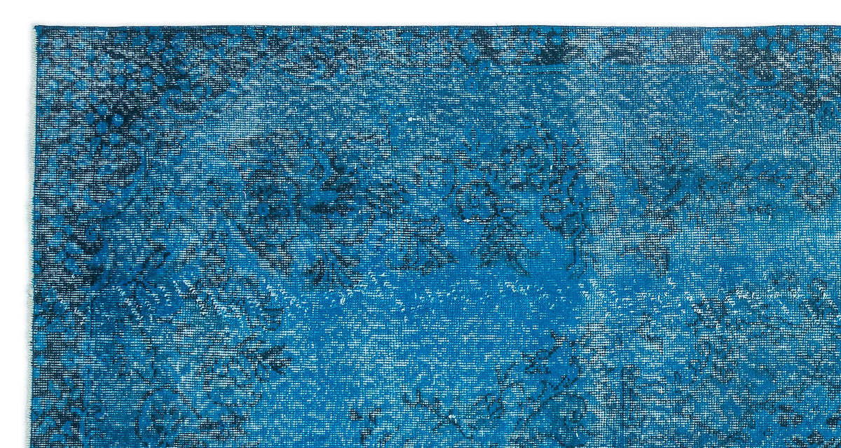 Turquoise  Over Dyed Vintage Rug 5&#39;2&#39;&#39; x 10&#39;0&#39;&#39; ft 158 x 305 cm