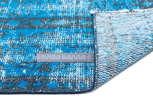 Turquoise  Over Dyed Vintage Rug 5'10'' x 9'12'' ft 178 x 304 cm