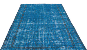 Turquoise  Over Dyed Vintage Rug 5'10'' x 9'12'' ft 178 x 304 cm