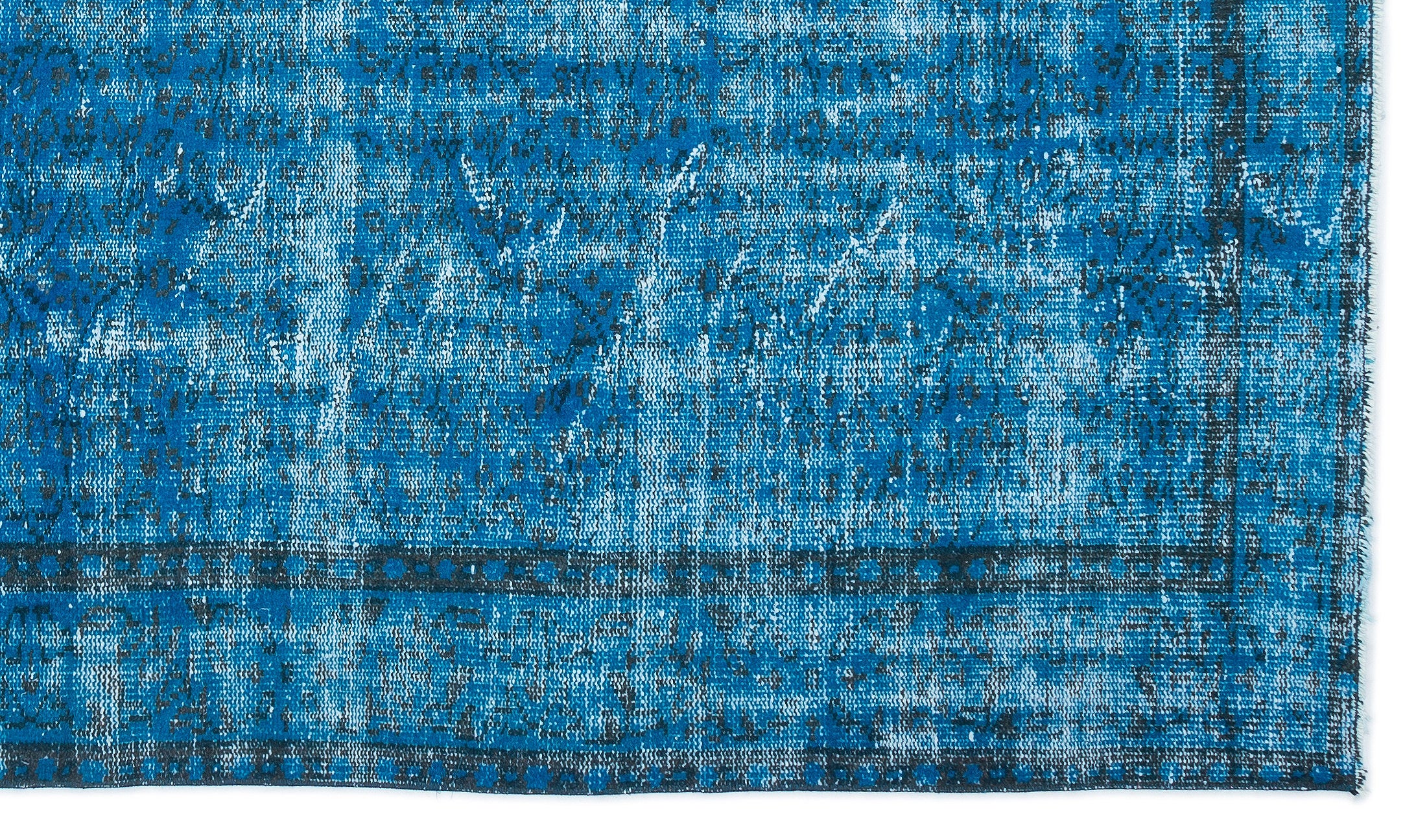 Turquoise  Over Dyed Vintage Rug 5'10'' x 9'12'' ft 178 x 304 cm