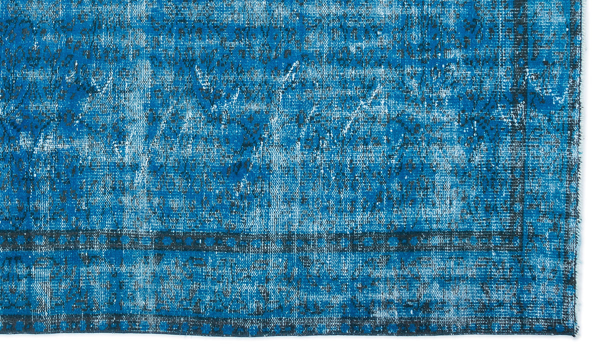 Turquoise  Over Dyed Vintage Rug 5&#39;10&#39;&#39; x 9&#39;12&#39;&#39; ft 178 x 304 cm