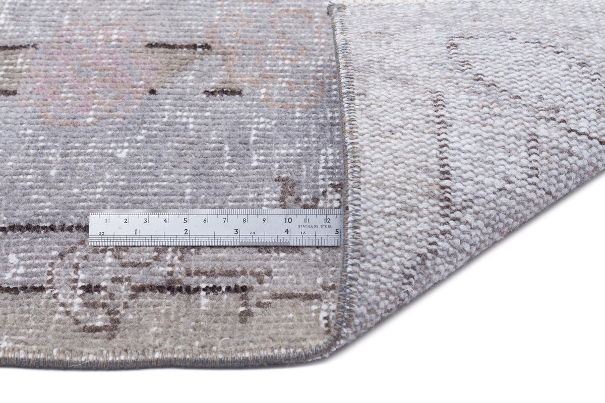Gray Over Dyed Vintage Rug 5&#39;4&#39;&#39; x 9&#39;0&#39;&#39; ft 162 x 275 cm