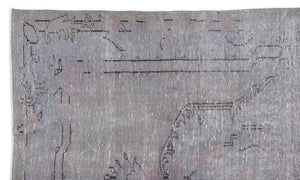 Gray Over Dyed Vintage Rug 5'4'' x 9'0'' ft 162 x 275 cm