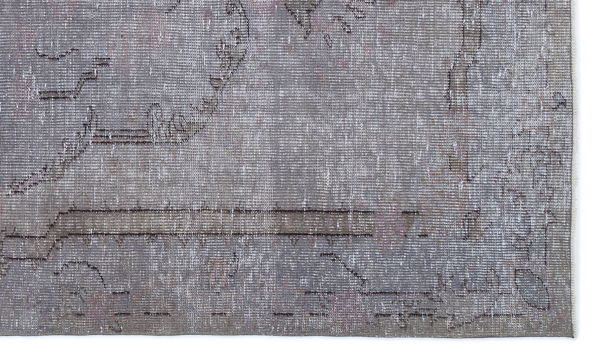 Gray Over Dyed Vintage Rug 5&#39;4&#39;&#39; x 9&#39;0&#39;&#39; ft 162 x 275 cm