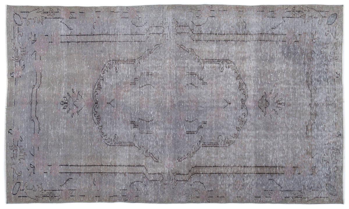 Gray Over Dyed Vintage Rug 5&#39;4&#39;&#39; x 9&#39;0&#39;&#39; ft 162 x 275 cm
