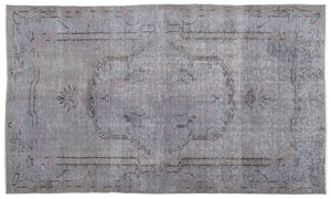 Gray Over Dyed Vintage Rug 5'4'' x 9'0'' ft 162 x 275 cm