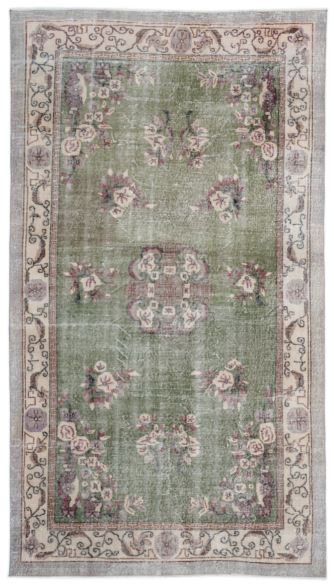 Retro Over Dyed Vintage Rug 5'7'' x 9'12'' ft 170 x 304 cm
