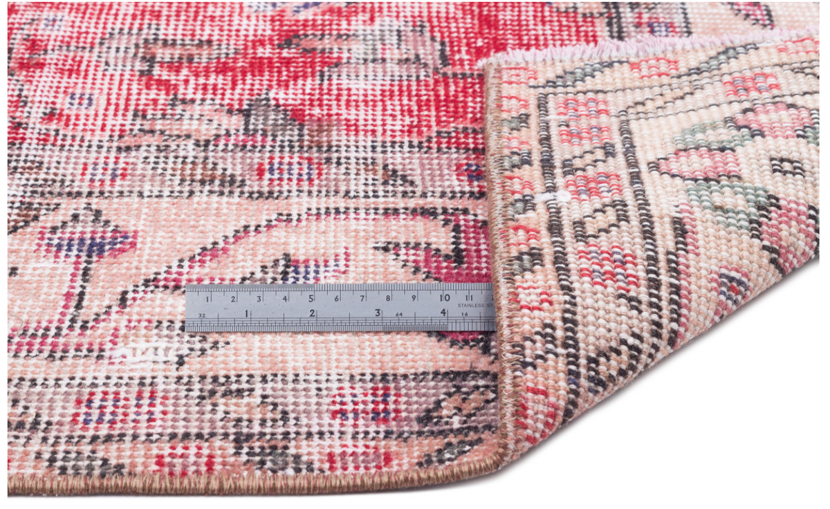 Retro Design Floral Over Dyed Vintage Rug 5&#39;9&#39;&#39; x 9&#39;6&#39;&#39; ft 176 x 290 cm