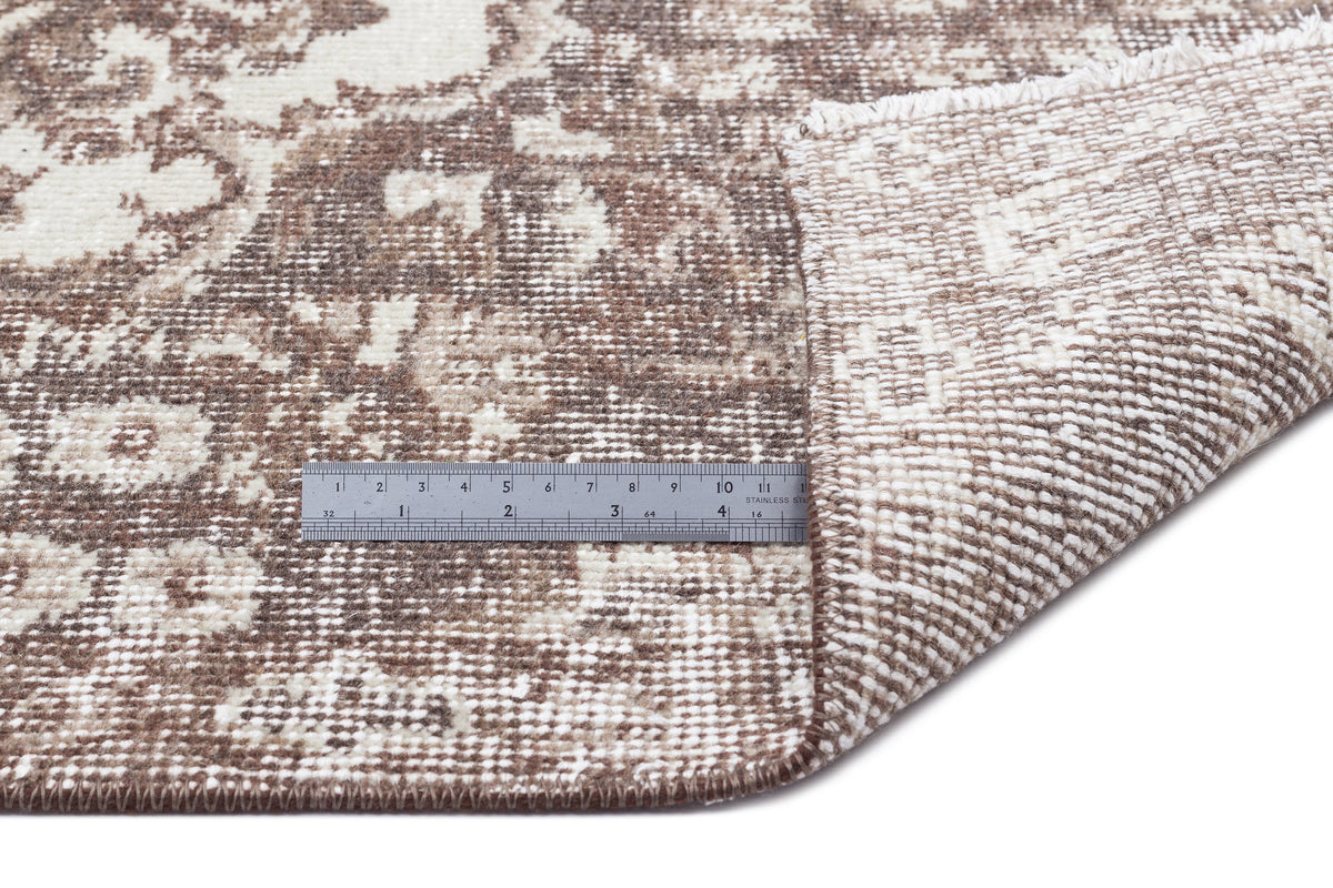 Beige Over Dyed Vintage Rug 5'6'' x 9'2'' ft 168 x 280 cm
