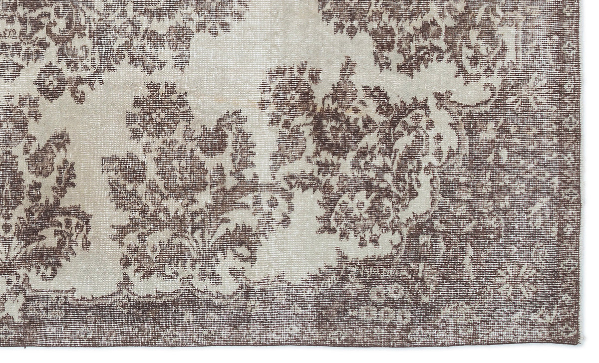 Beige Over Dyed Vintage Rug 5'6'' x 9'2'' ft 168 x 280 cm