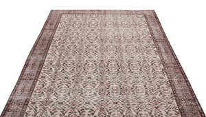 Beige Over Dyed Vintage Rug 5'5'' x 8'5'' ft 164 x 257 cm