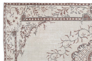 Beige Over Dyed Vintage Rug 5'11'' x 9'1'' ft 180 x 277 cm