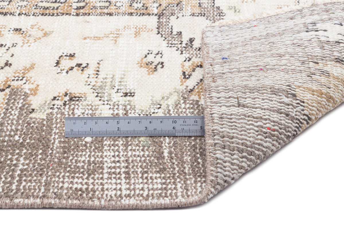 Beige Over Dyed Vintage Rug 5&#39;8&#39;&#39; x 9&#39;11&#39;&#39; ft 173 x 302 cm
