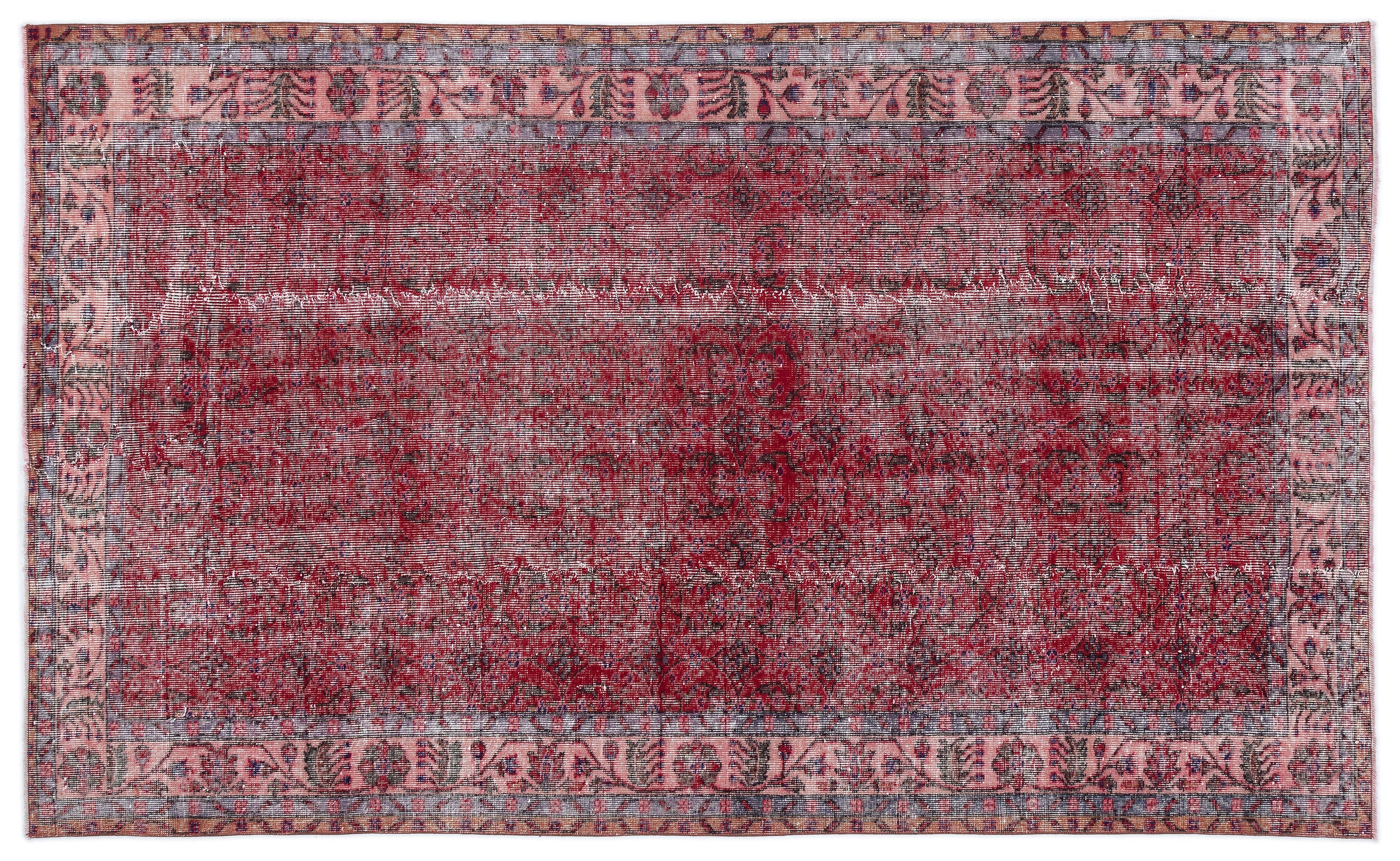 Naturel Over Dyed Vintage Rug 5'6'' x 9'3'' ft 167 x 281 cm