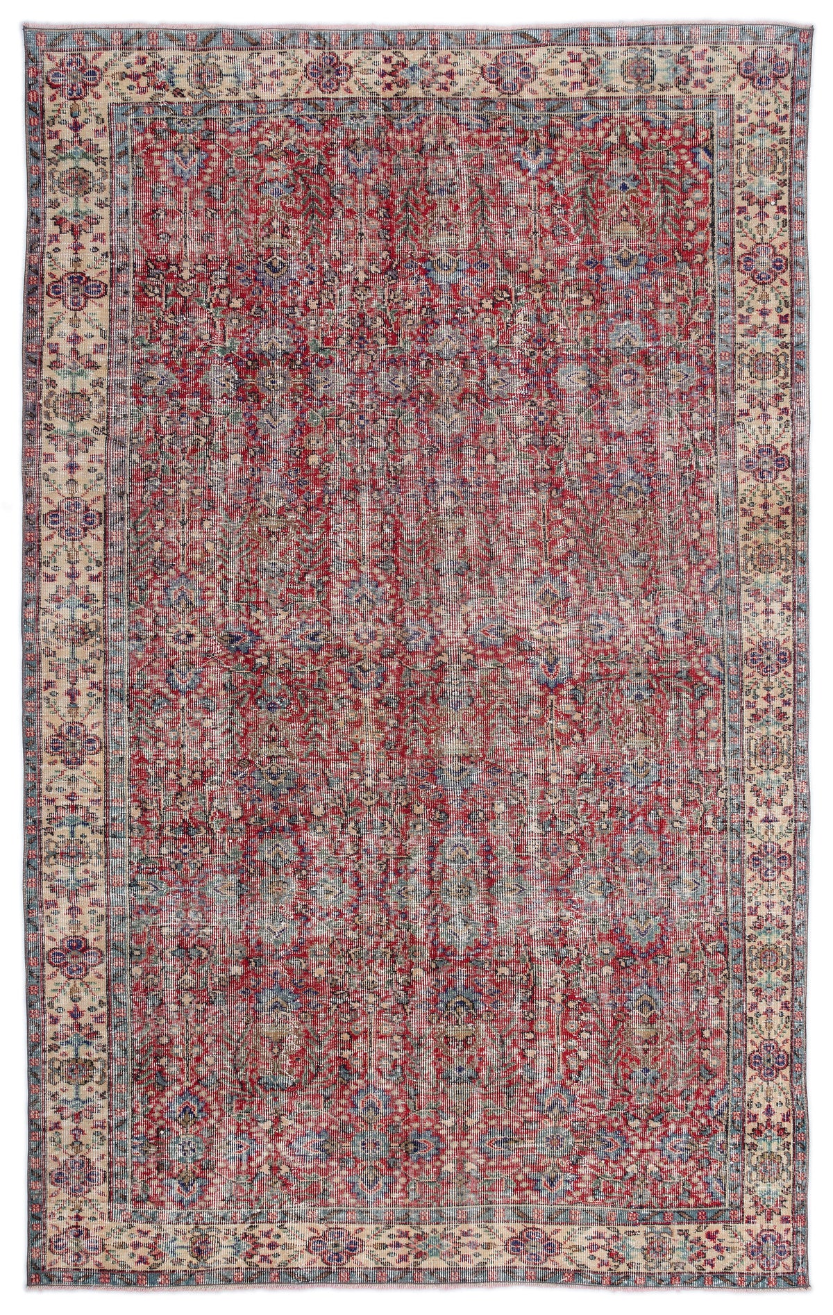 Naturel Over Dyed Vintage Rug 6&#39;5&#39;&#39; x 10&#39;6&#39;&#39; ft 195 x 320 cm