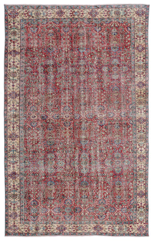 Naturel Over Dyed Vintage Rug 6'5'' x 10'6'' ft 195 x 320 cm
