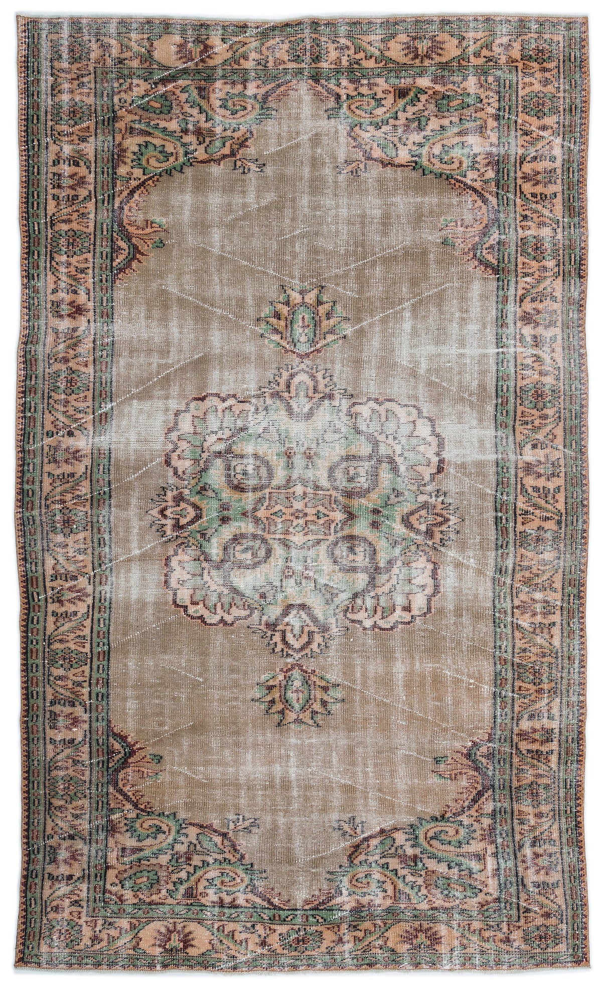 Retro Over Dyed Vintage Rug 5&#39;8&#39;&#39; x 9&#39;9&#39;&#39; ft 173 x 298 cm