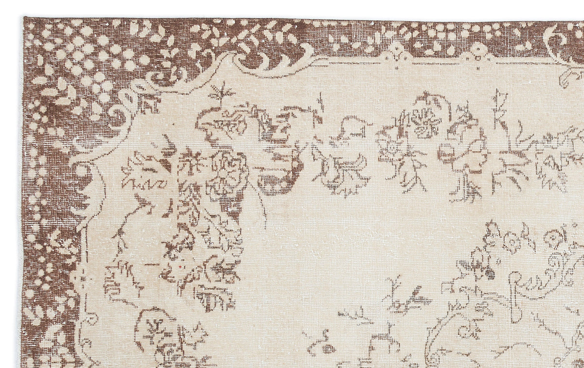 Beige Over Dyed Vintage Rug 6&#39;0&#39;&#39; x 9&#39;7&#39;&#39; ft 184 x 292 cm